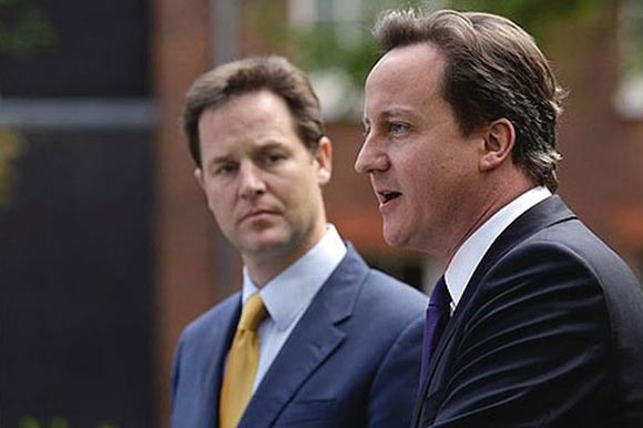 Cameron with Nick Clegg