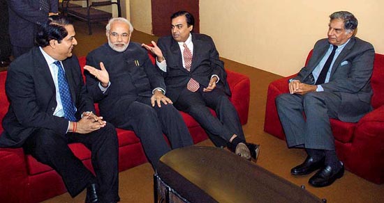 Modi with Tata Amabani