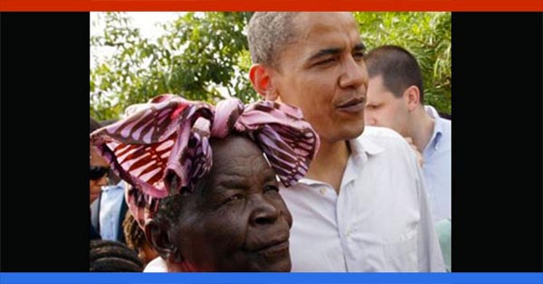 Obama with grandmother