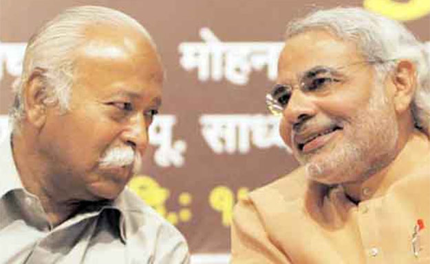 Modi with Bhagwat