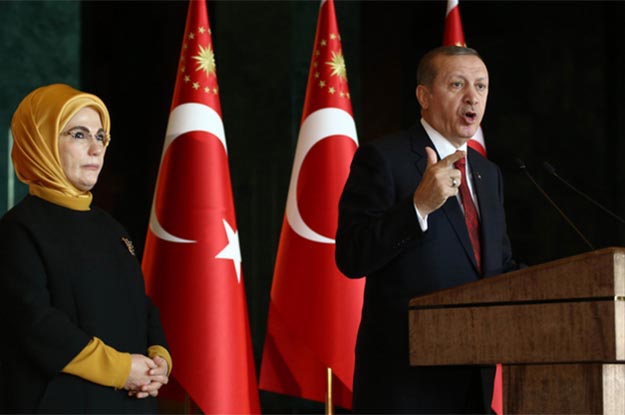 Erdogan with wife