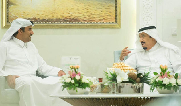 King Salman with Qatar Emir