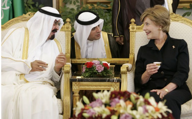 Laura Bush with King Abdullah