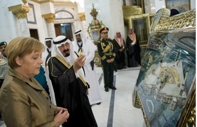 Merkel with King Abdullah