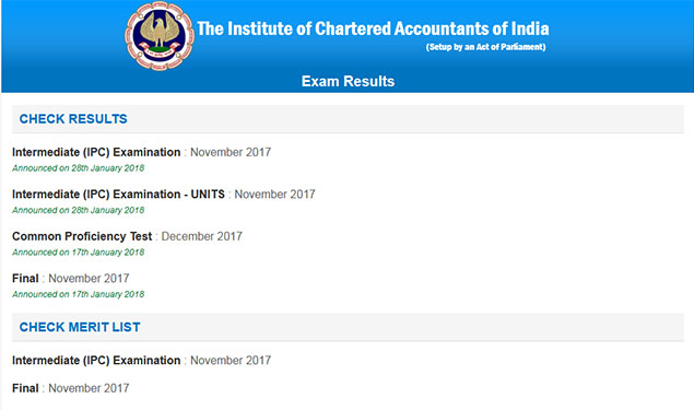 CA IPCC 2017 Result