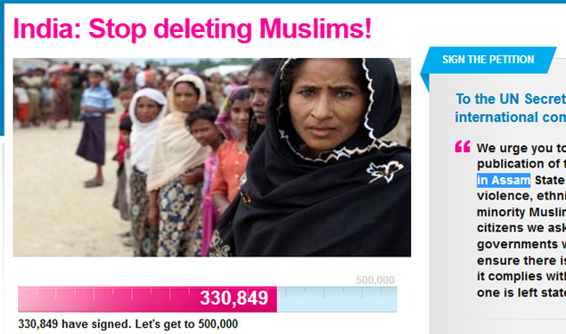 Avaaz Petition against NRC