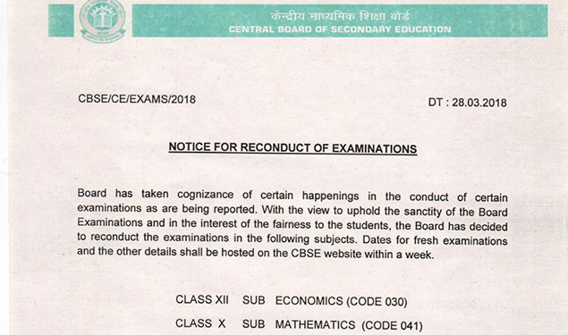 CBSE Class 10 Maths Re Exam