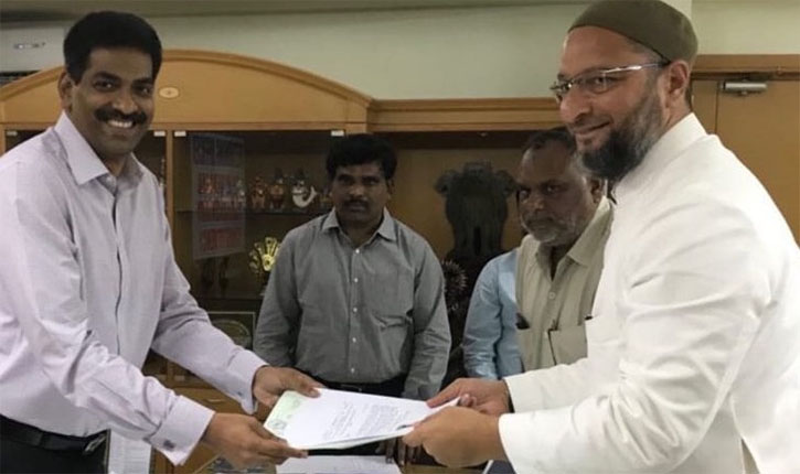 Asaduddin Owaisi files papers