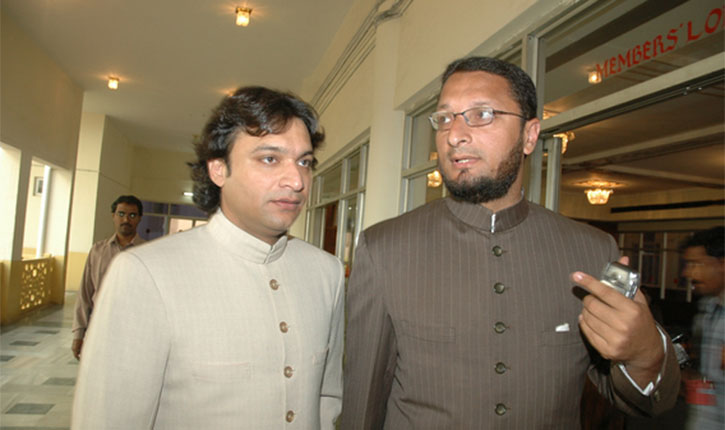 Asaduddin Owaisi with Akbaruddin Owaisi