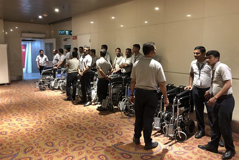 Wheelchairs at airport