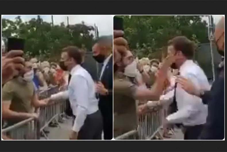 Macron Slapped