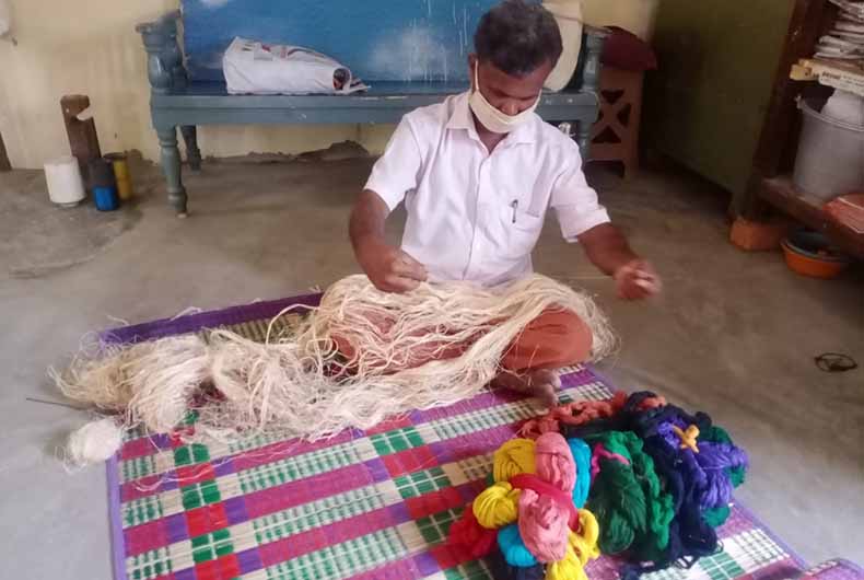 Saree from natural yarn