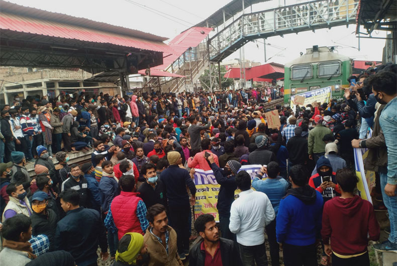 Protest against Railway Board