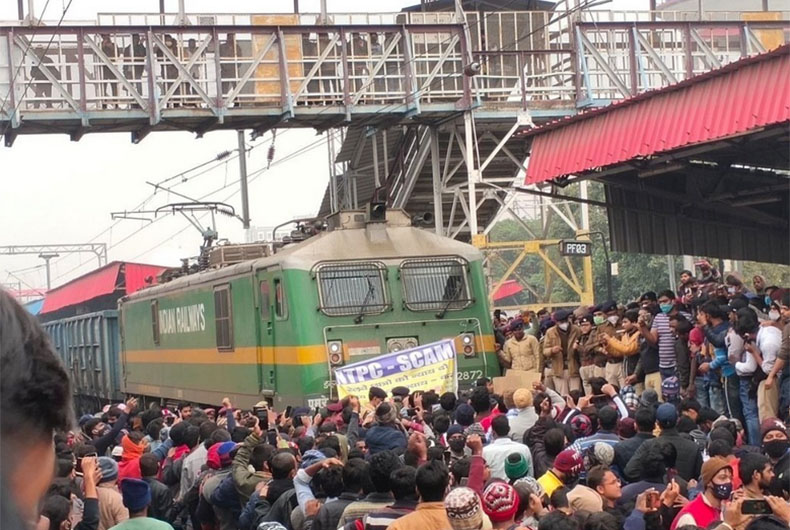 Protest over RRB NTPC