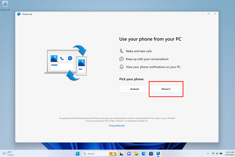 Microsoft adds Phone Link for iOS on Windows 11 with iMessage support