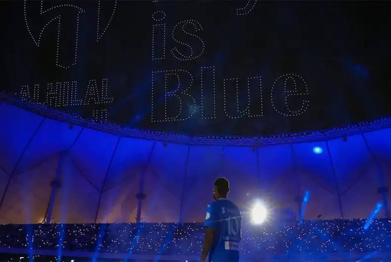 Watch: Neymar turns BLUE in power packed ceremony in Riyadh