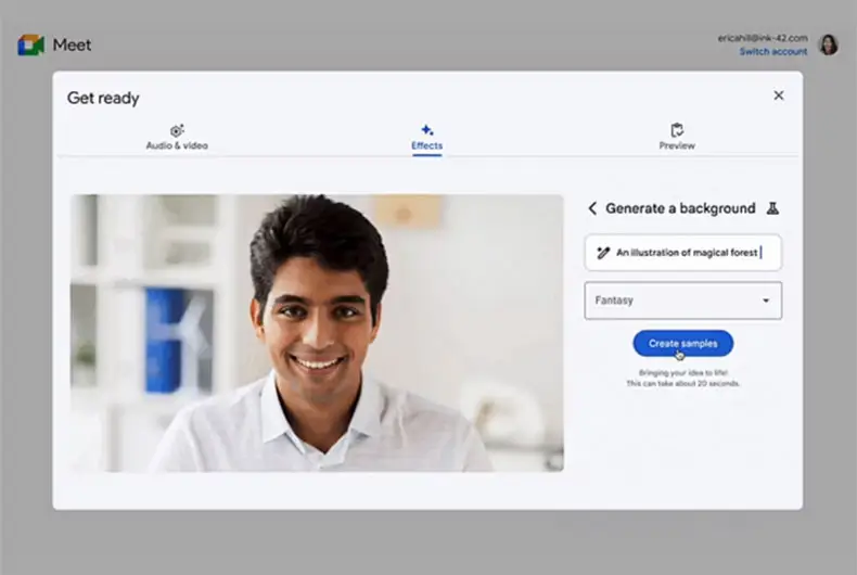Google Meet now allows AI generated images as background