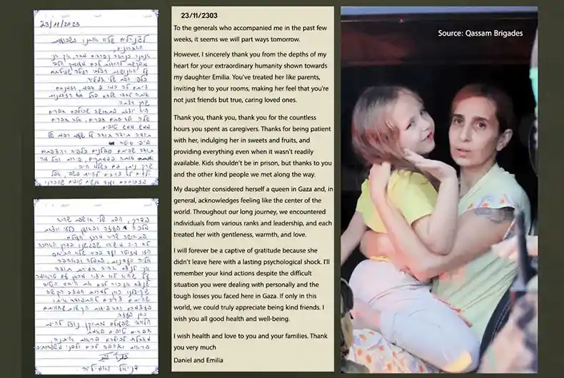 Israeli captive released by Hama leaves behind “Letter of Thanks”