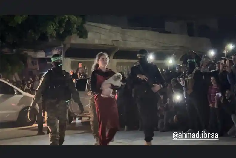 Watch: Hamas releases Israeli teen and her pet dog in its ‘care’ for 52 days