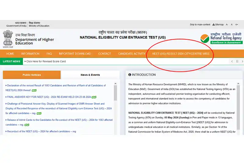 NEET UG 2024 city, centre wise results published; check now