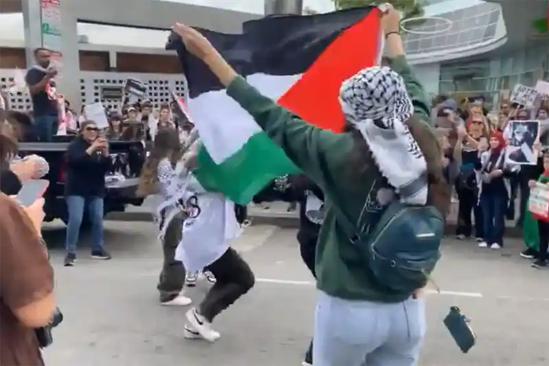 ‘No Awards During Genocide’: Free Palestine Marchers Flood Roads to Oscars 2024