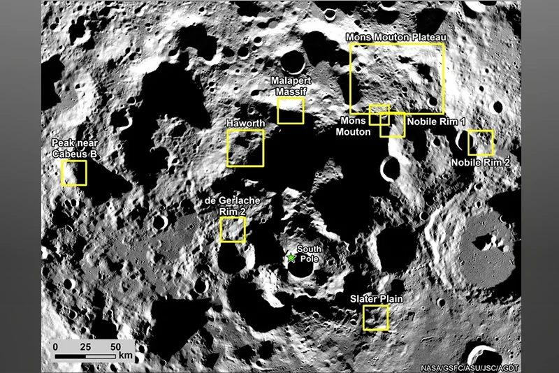 NASA identifies 9 landing regions for Artemis III Moon Mission