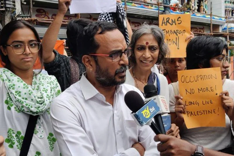 Massive protest at IISc Bangalore against India-Israel Business Summit