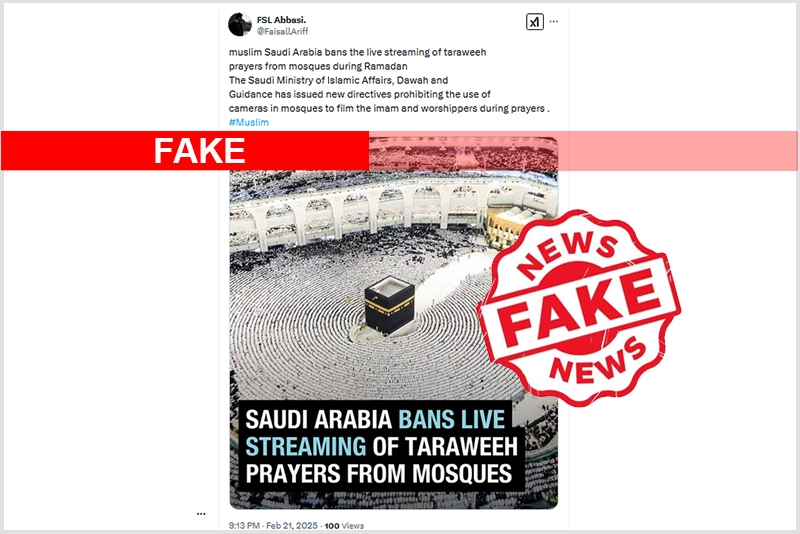 Fact Check: Has Saudi banned live broadcast of Taraweeh from Makkah, Madinah