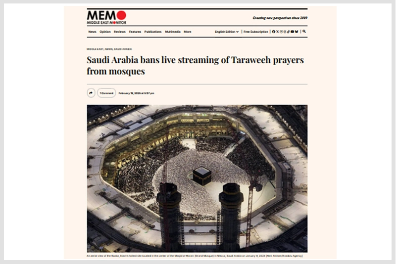 Fact Check: Has Saudi banned live broadcast of Taraweeh from Makkah, Madinah