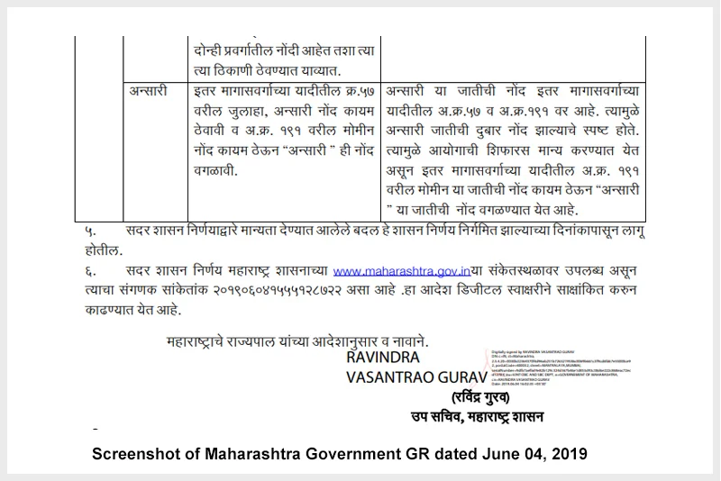 Fact Check: No, Maharashtra Govt has not removed ‘Momin’ from OBC list
