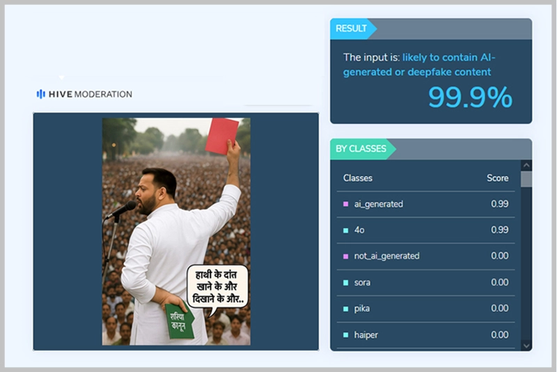 BJP shares Tejashwi Yadav’s AI-image to push communal agenda