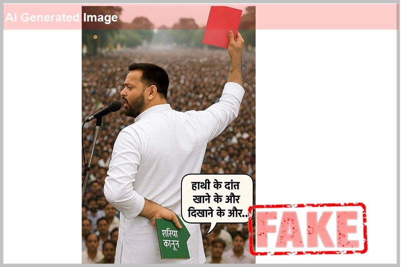 BJP shares Tejashwi Yadav’s AI-image to push communal agenda