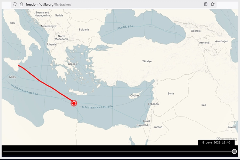Freedom Flotilla 'Madleen' closing in on Gaza despite Israeli threats
